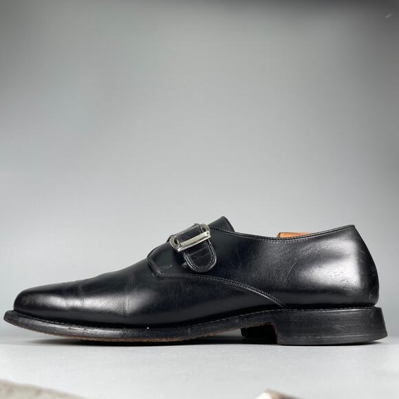Allen Edmonds Holt Men\'s 9.5 D Black Leather Monk Strap Loafer Dress Shoe Casual main image 8
